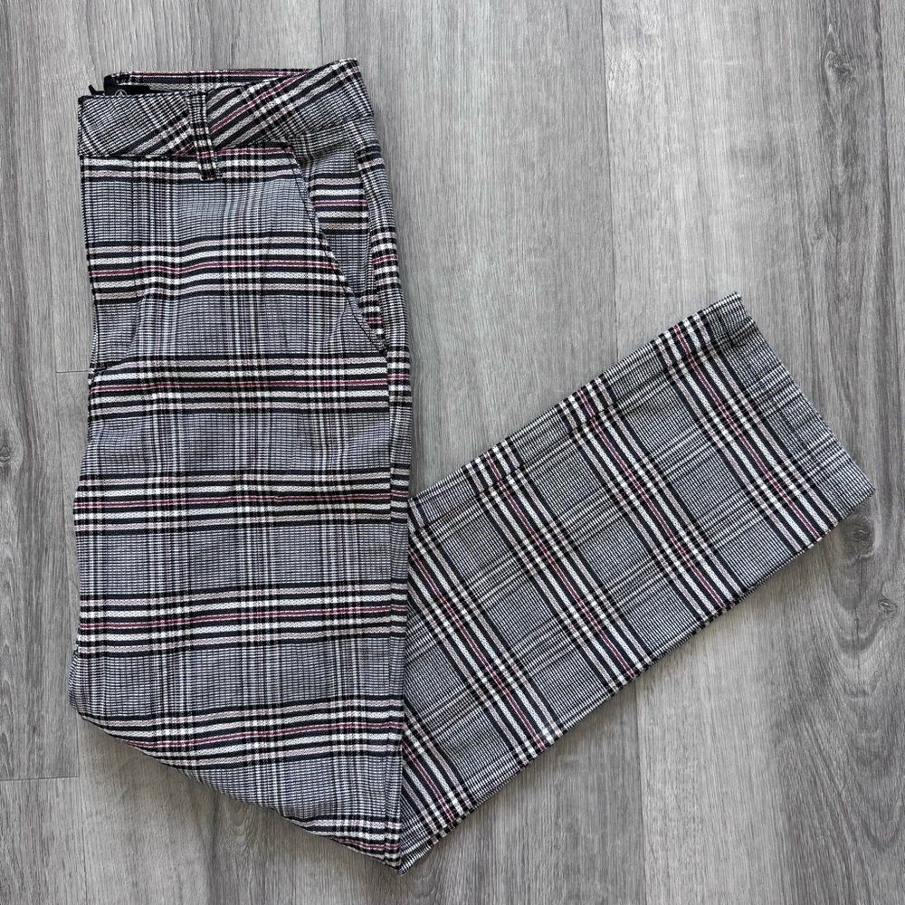 Volcom Plaid Trousers in Black, White & Burgundy